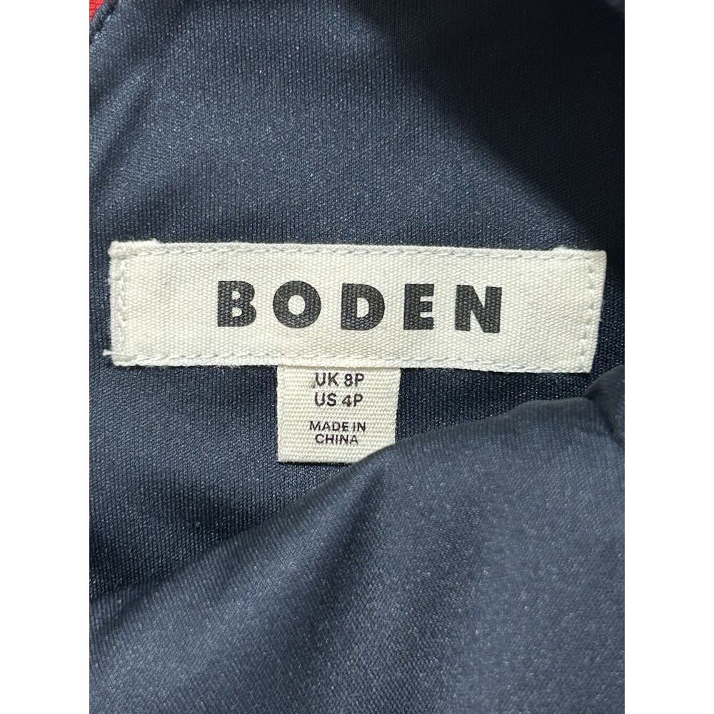 Boden Women’s 4P Petite Scarlet Ottoman Ponte Striped Dress Fit & Flare Pockets - Picture 8 of 10